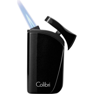 COLIBRI lighter Falcon - black metallic angled jet flame - Lighter fra Colibri hos The Prince Webshop