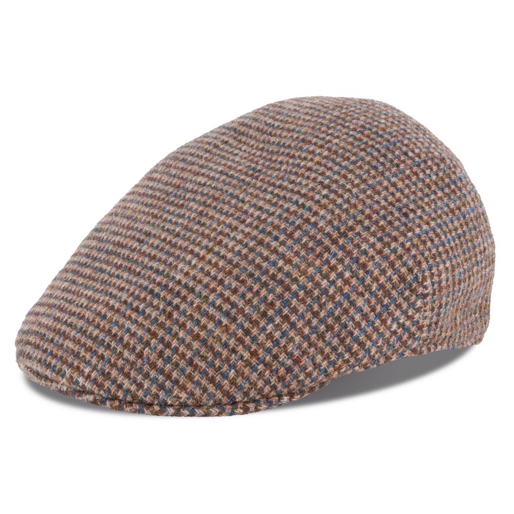 MJM Country Sixpence Harris Tweed Brown - Flat Cap fra MJM Hats hos The Prince Webshop