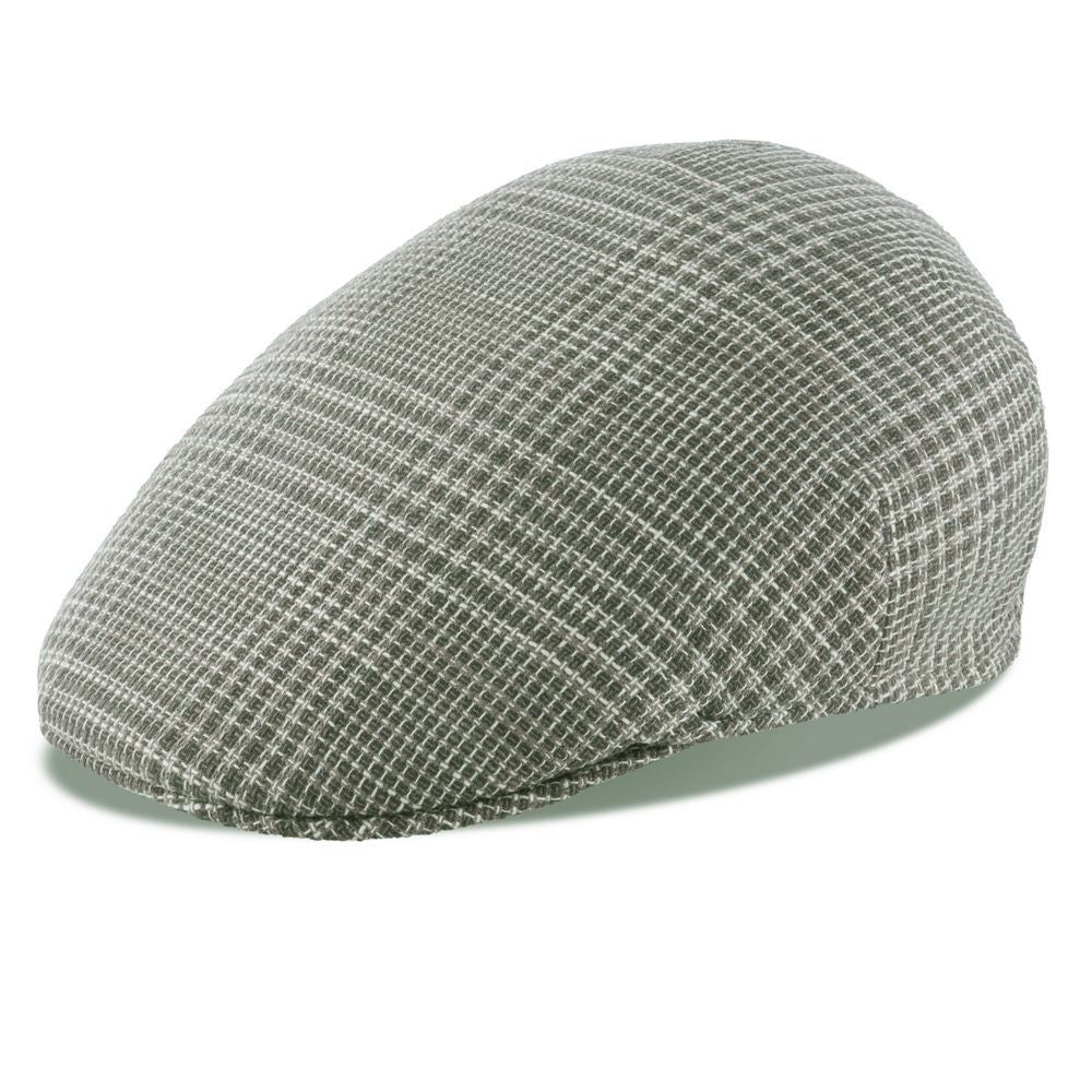 MJM Country Sixpence - Linen/Cotton 44 Brown Check - Flat Cap fra MJM Hats hos The Prince Webshop