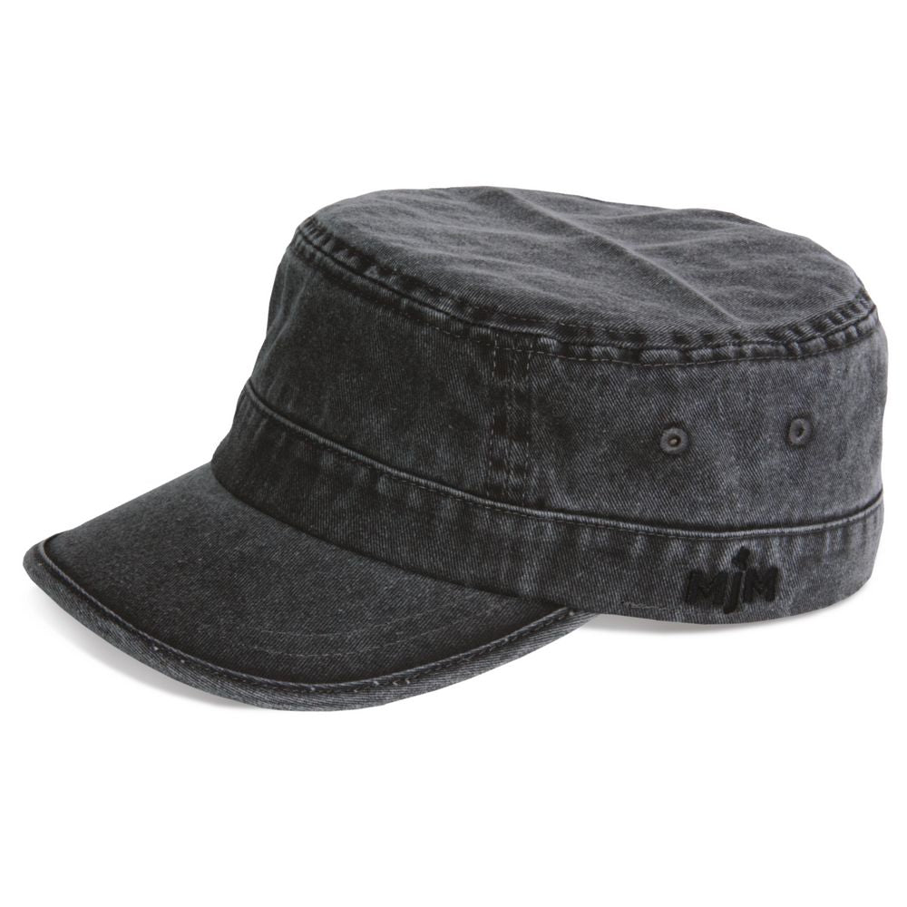MJM CUBA Army Cap Dyed Cotton Twill Black