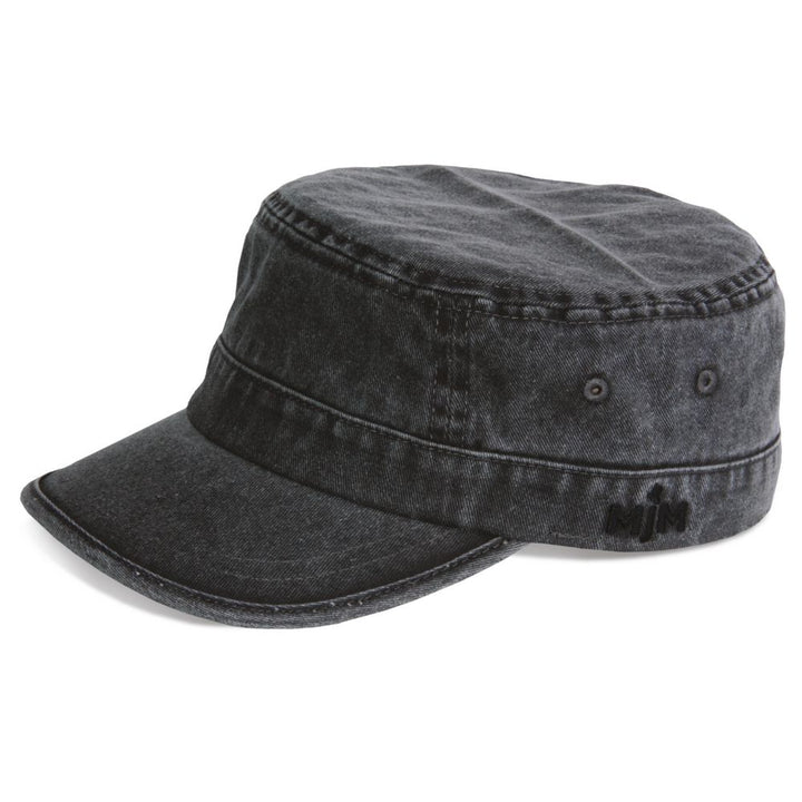 MJM CUBA Army Cap Dyed Cotton Twill - Black