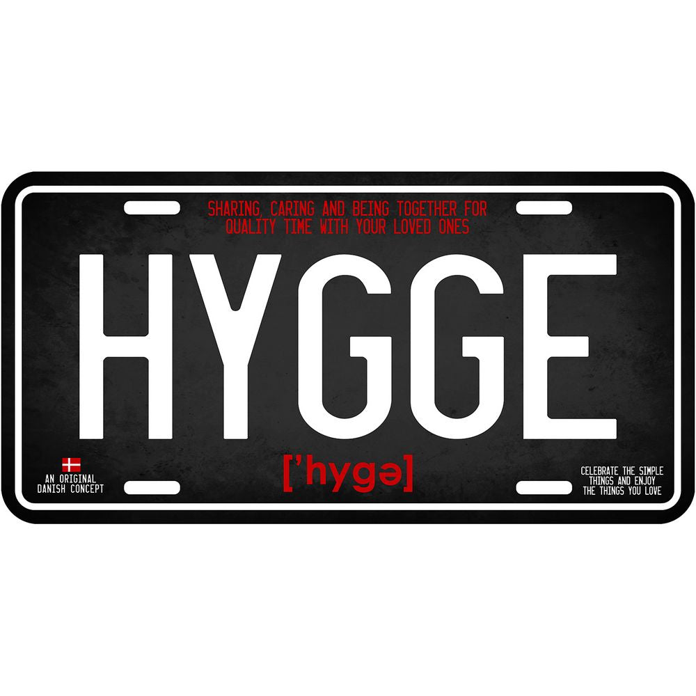 Dansk Hygge License Plate - Metalskilt fra Memories of Denmark hos The Prince Webshop