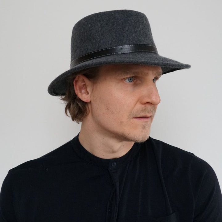 MJM CITY Grå Uld Filt Hat - Waterproof & Crushable - Traveller Hat fra MJM Hats hos The Prince Webshop