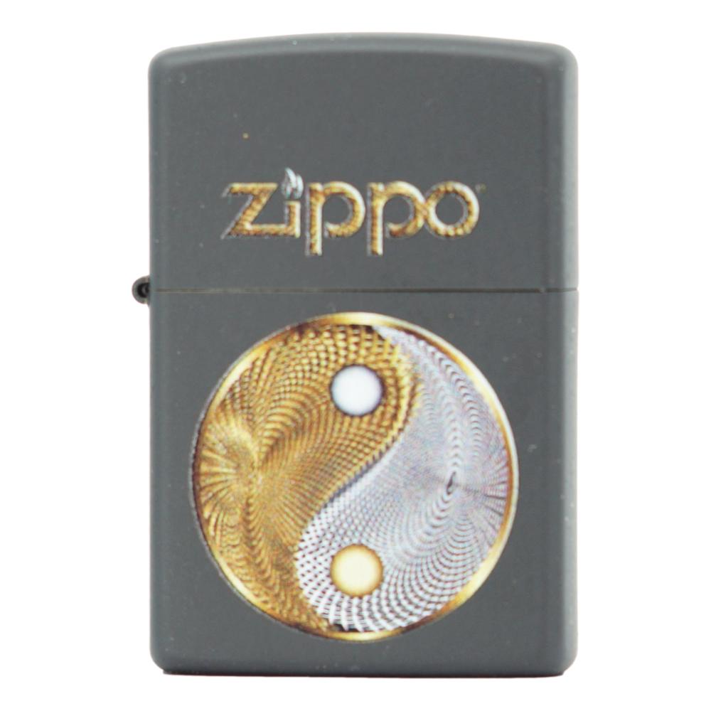 Zippo Lighter Mat Sort - Abstract Ying Yang - Zippo Lighter fra Zippo hos The Prince Webshop