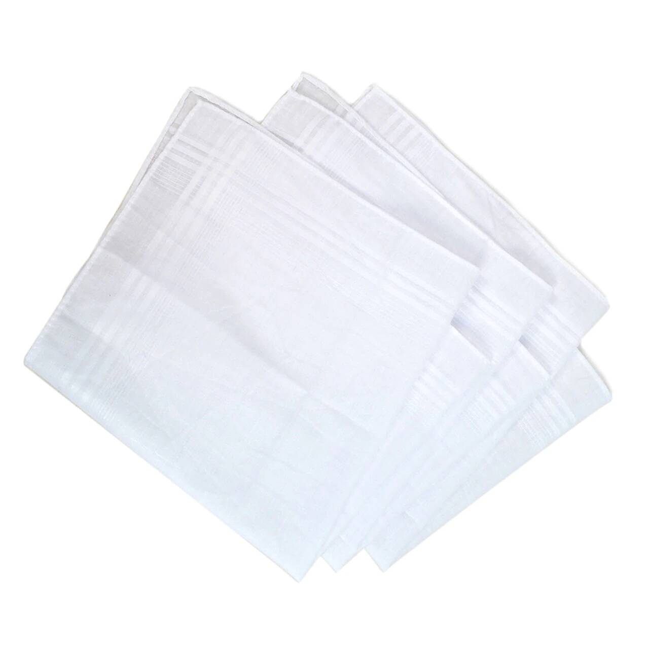 3 pak Lommetørklæder i Bomuldsmix - Hvide - Lommetørklæde fra The Prince's Collection hos The Prince Webshop