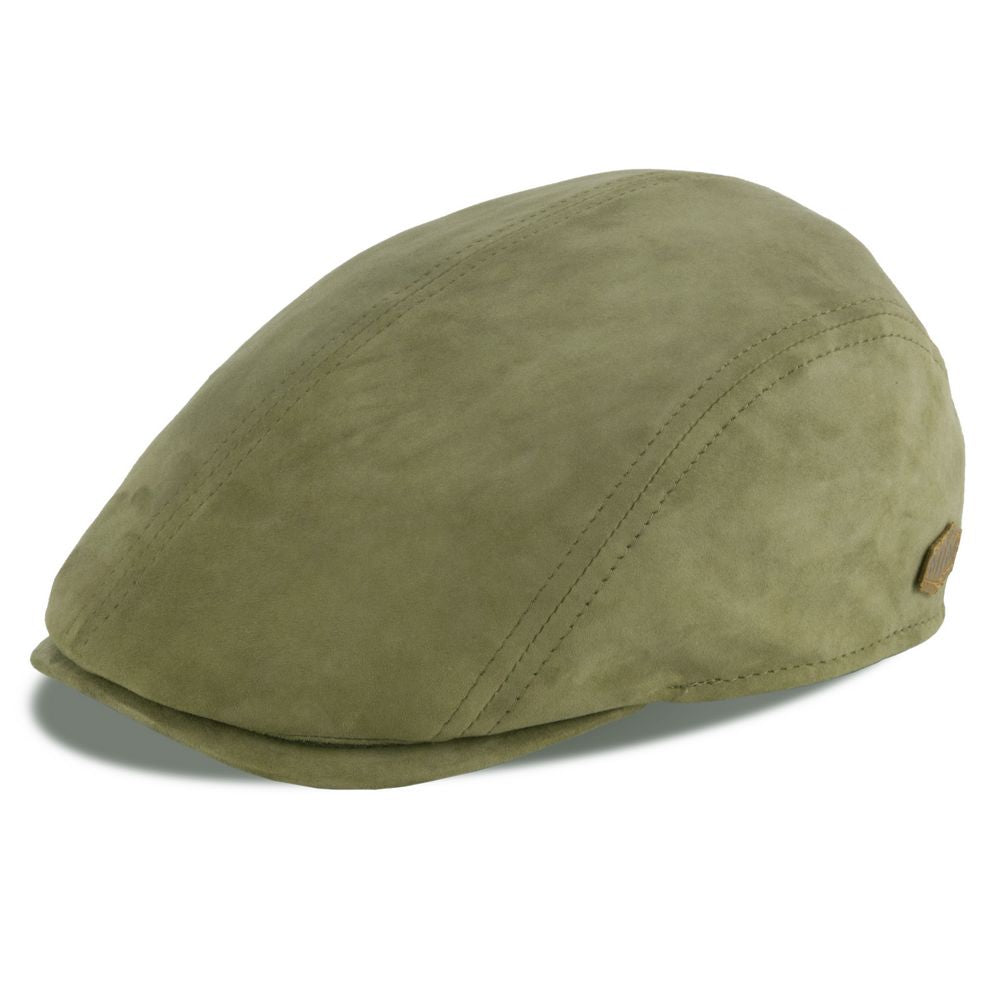 MJM Daffy 3 Suede 2 Flat Cap - Grøn Ruskinds Sixpence - Flat Cap fra MJM Hats hos The Prince Webshop