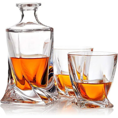 Bezrat - Decanter and Whiskey 2 Glasses with Chilling Rocks Stones - Whiskey Karaffel fra Bezrat Barware USA hos The Prince Webshop