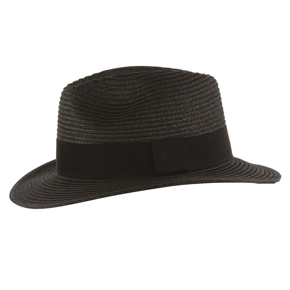 MJM Felix Toyo Traveller Strå Hat Sort - S (56 cm) - Hat fra MJM Hats hos The Prince Webshop