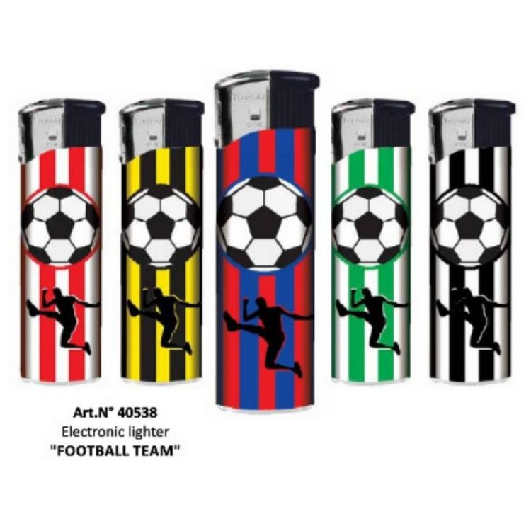 5 stk TobaliQ Engangslighter med Elektrotænding - Fodbold - Lighter fra TobaliQ hos The Prince Webshop