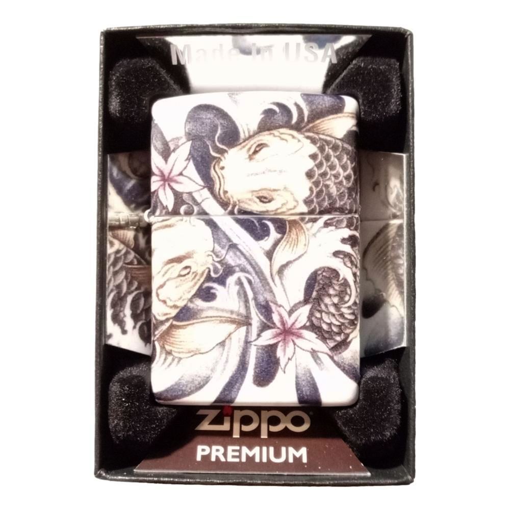 Zippo Premium Lighter - Koi Tattoo Theme Design - Zippo Lighter fra Zippo hos The Prince Webshop
