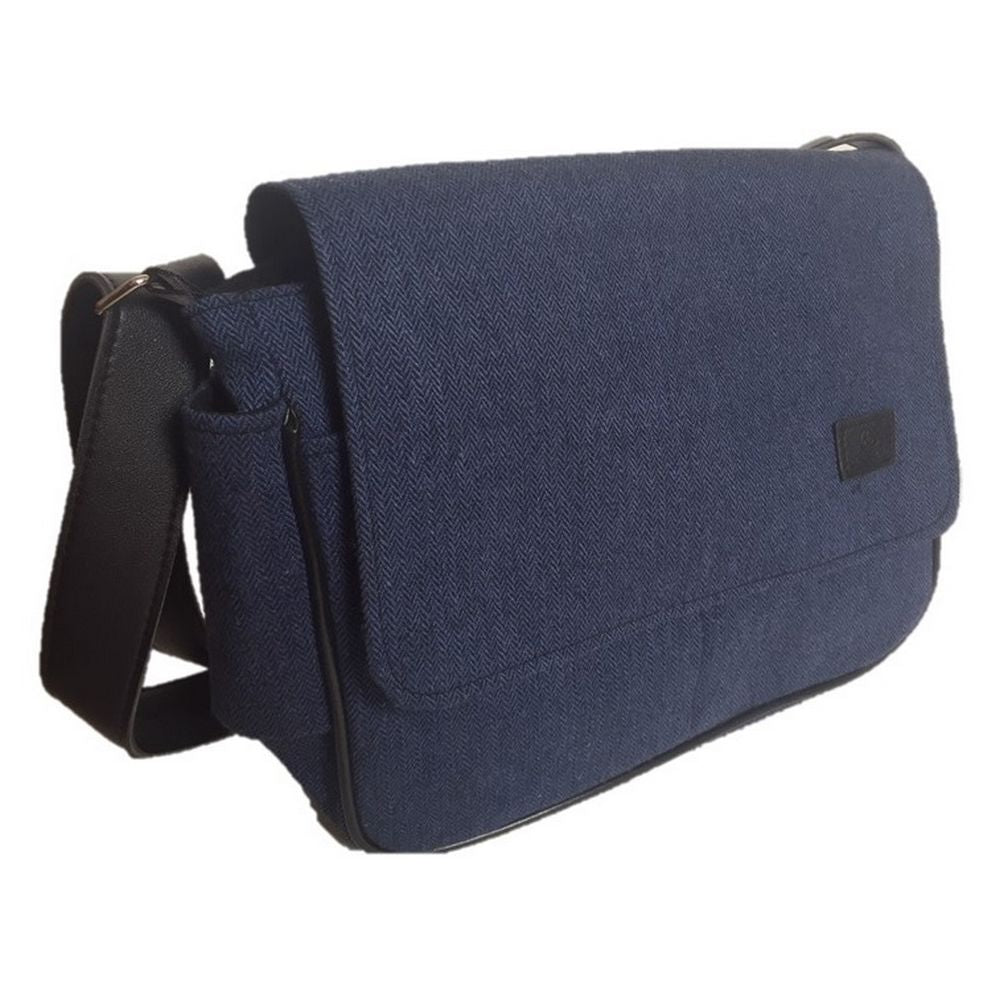 Celtic Ore Saddle Bag - Blue Herringbone Tweed - Taske fra Celtic Ore Tweed hos The Prince Webshop