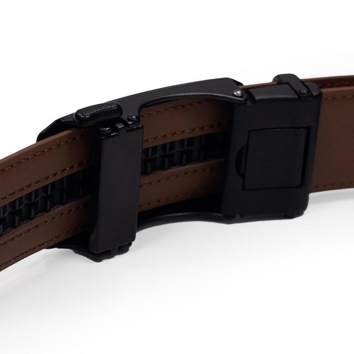 James Hawk Automatic Belt - Brown - Auto Lock Bælte i 2 Størrelser - Bælte fra James Hawk hos The Prince Webshop