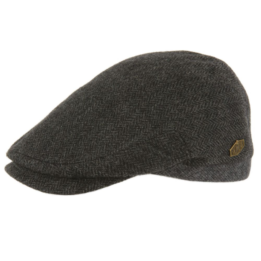 MJM Jordan – 100% Eco Merino Wool - Mørkegrå Sildeben - Flat Cap fra MJM Hats hos The Prince Webshop