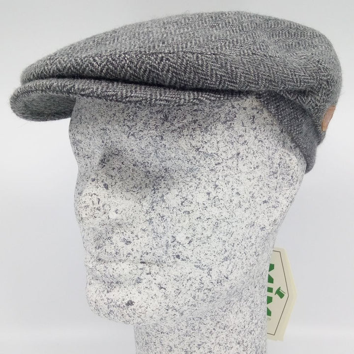 MJM Jordan – 100% Eco Merino Wool - Lysegrå Sildeben - Flat Cap fra MJM Hats hos The Prince Webshop