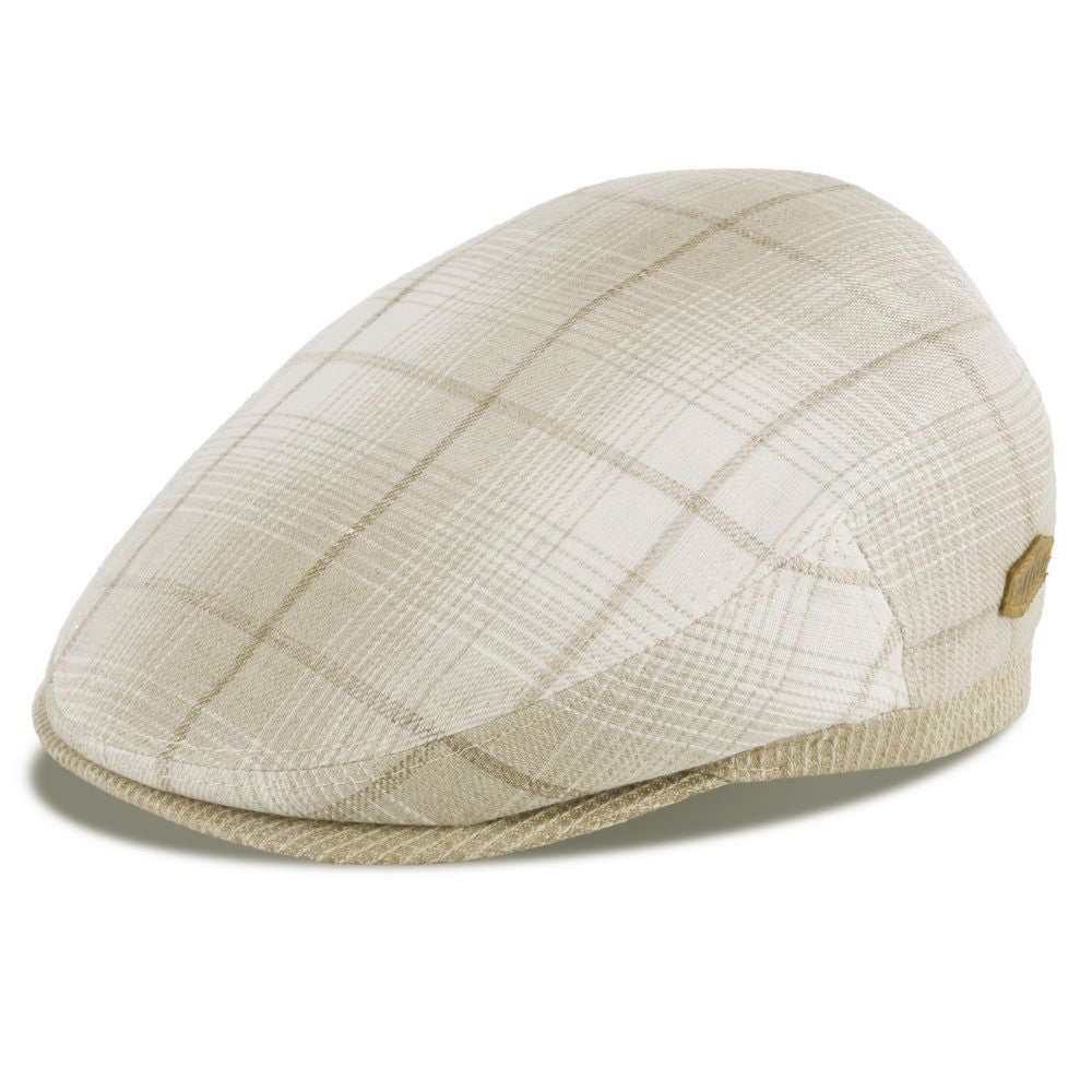 MJM Jordan Flat Cap - Økologisk Beige Ternet Hamp - Flat Cap fra MJM Hats hos The Prince Webshop