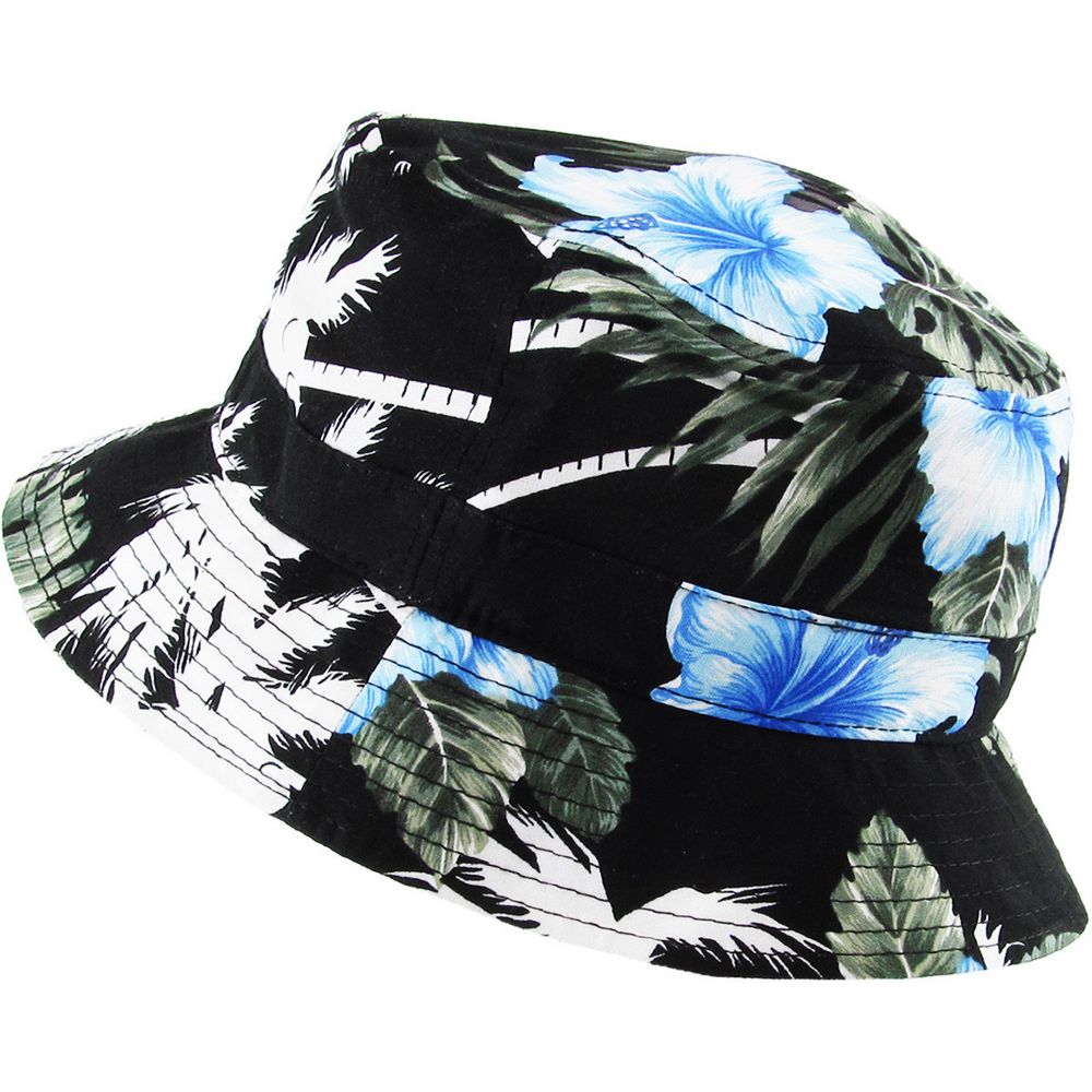 Ethos Floral Bucket Bøllehat - Sort/Blå - Bucket Hat fra Ethos hos The Prince Webshop