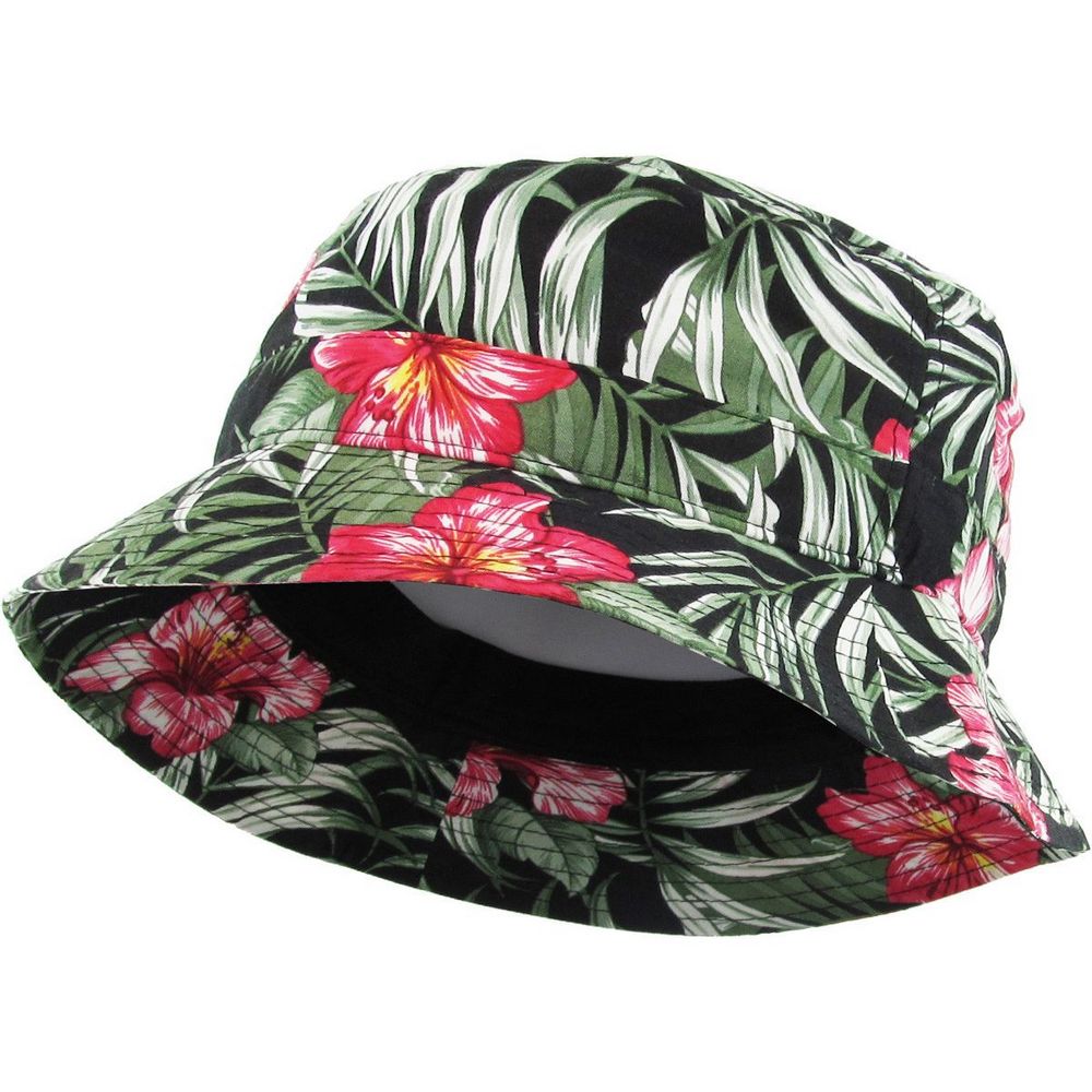 Ethos Floral Bucket Bøllehat - Sort/Grøn - Bucket Hat fra Ethos hos The Prince Webshop