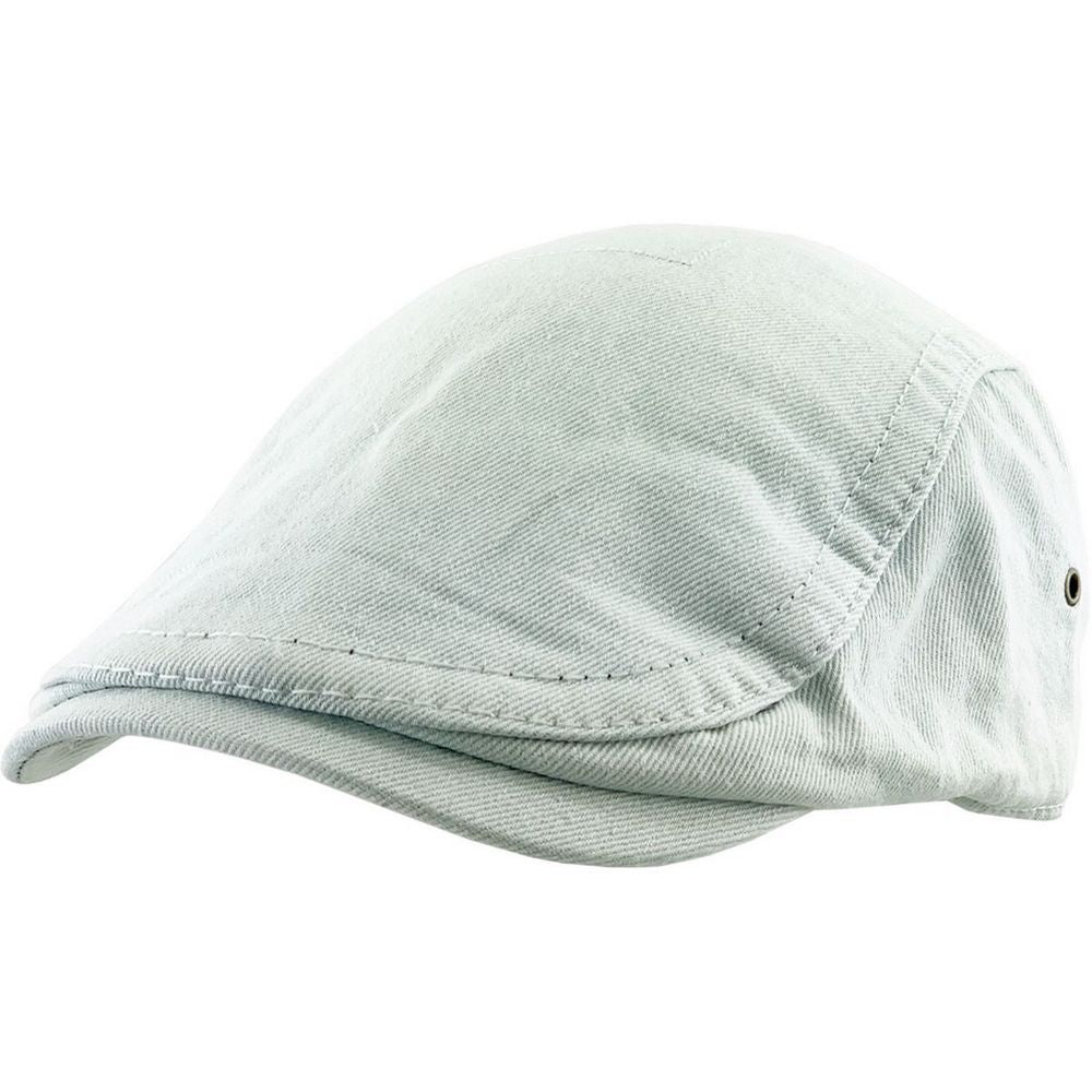 Hvid Stonewashed Flat Cap Ivy Kasket - Flat Cap fra Ethos hos The Prince Webshop