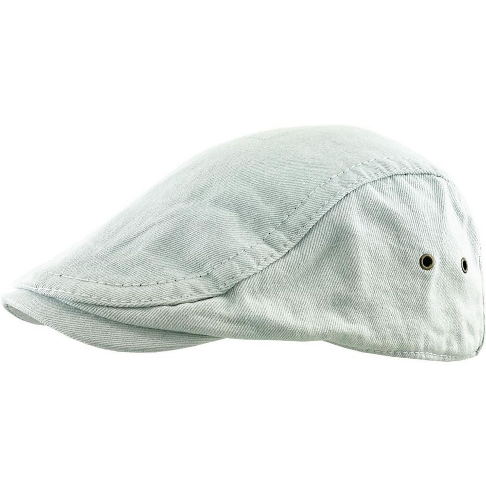 Hvid Stonewashed Flat Cap Ivy Kasket - Flat Cap fra Ethos hos The Prince Webshop