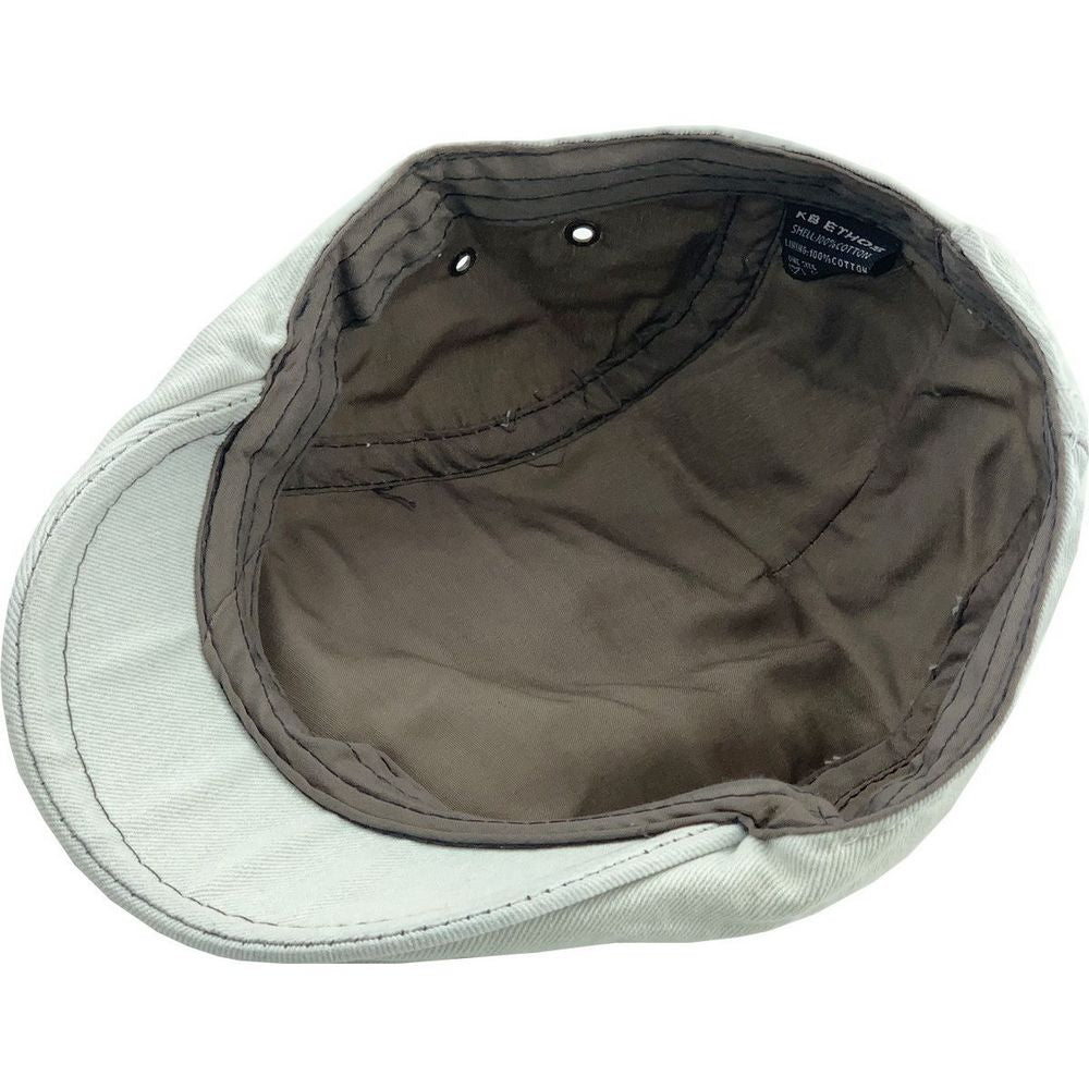 Hvid Stonewashed Flat Cap Ivy Kasket - Flat Cap fra Ethos hos The Prince Webshop