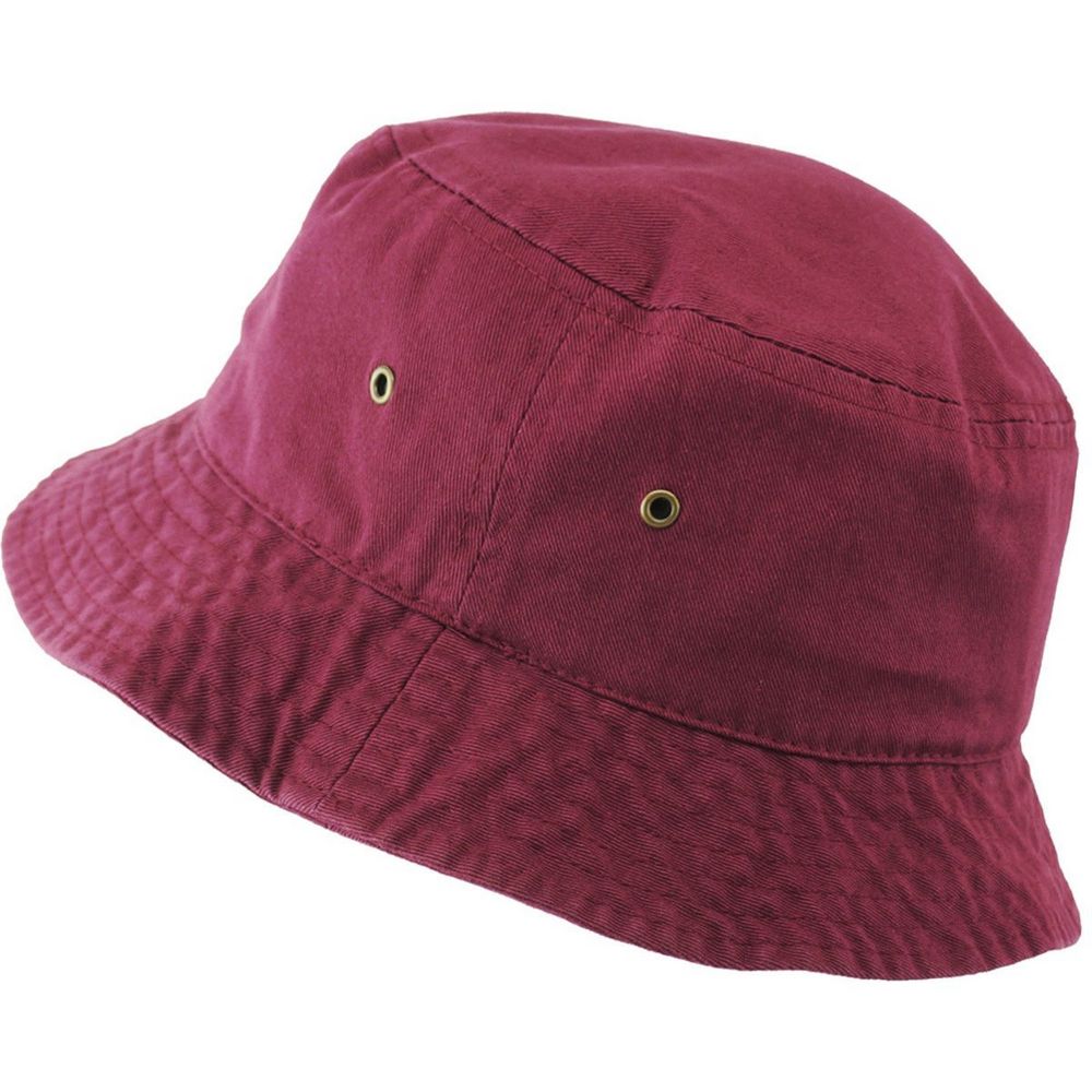 Ethos Cotton Bucket Hat - Vinrød Bomuld Bøllehat - Bucket Hat fra Kim & Bae Classic Headwear hos The Prince Webshop