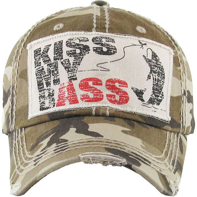 KISS MY BASS Vintage Ballcap - Desert Camo - Baseball Cap fra Ethos hos The Prince Webshop