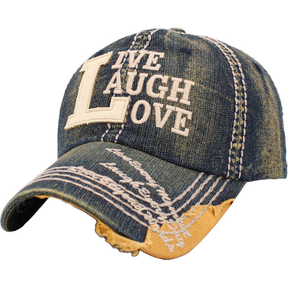 LIVE, LAUGH, LOVE Vintage Ball Cap - vælg mellem 8 farver - Baseball Cap fra Ethos hos The Prince Webshop