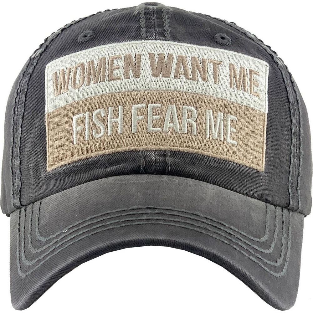 WOMEN WANT ME FISH FEAR ME VINTAGE BALLCAP - Baseball Cap fra Ethos hos The Prince Webshop