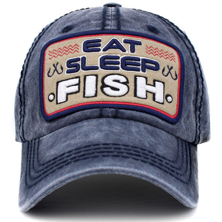 Eat Sleep Fish Vintage Ballcap - vælg mellem 4 farver - Baseball Cap fra Ethos hos The Prince Webshop