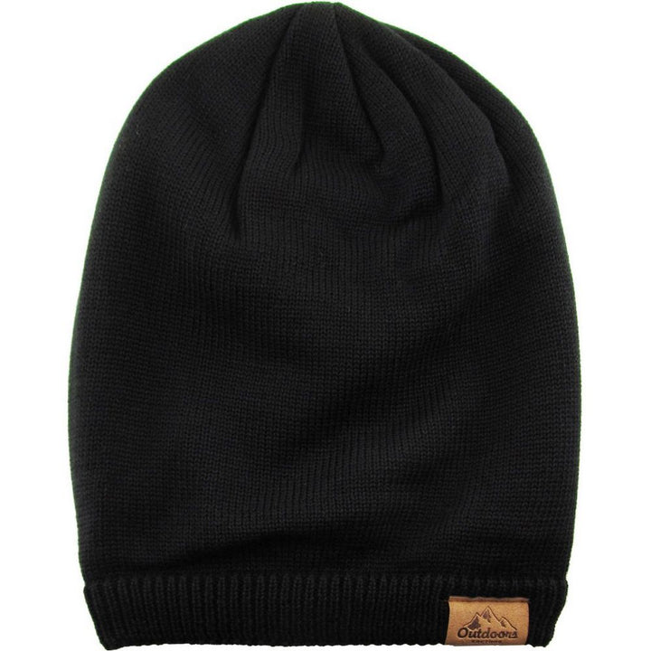 THICK OVERSIZED SLOUCH BEANIE SHERPA FLEECE LINED - Sort Hue - Hue fra Ethos hos The Prince Webshop