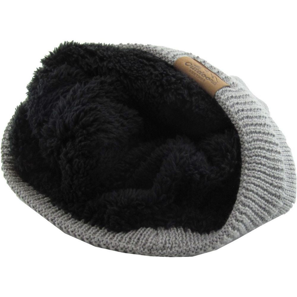 THICK OVERSIZED SLOUCH BEANIE SHERPA FLEECE LINED - Lysegrå Hue - Hue fra Ethos hos The Prince Webshop