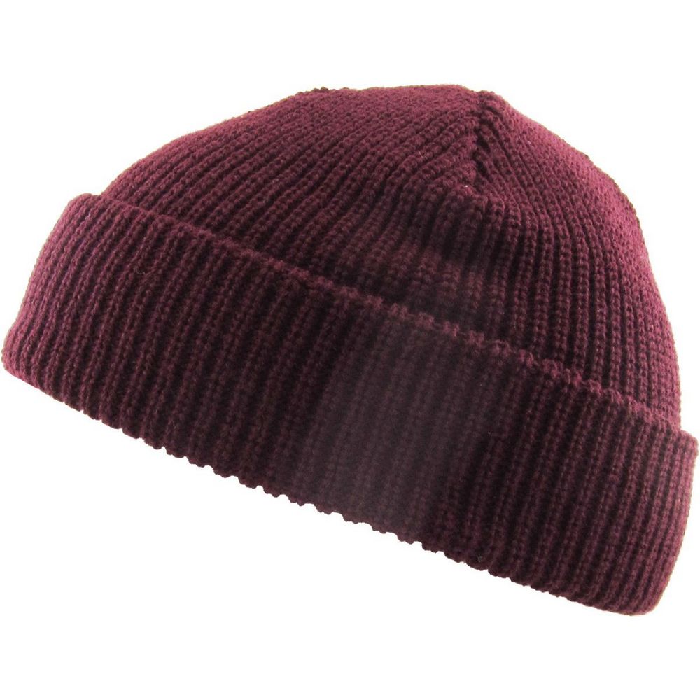 Ethos FISHERMAN BEANIE - VINRØD acryl hue i klassisk fisker stil - Hue fra Ethos hos The Prince Webshop