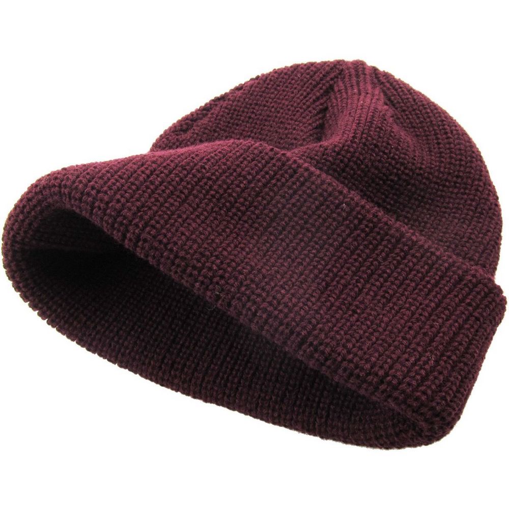 Ethos FISHERMAN BEANIE - VINRØD acryl hue i klassisk fisker stil - Hue fra Ethos hos The Prince Webshop