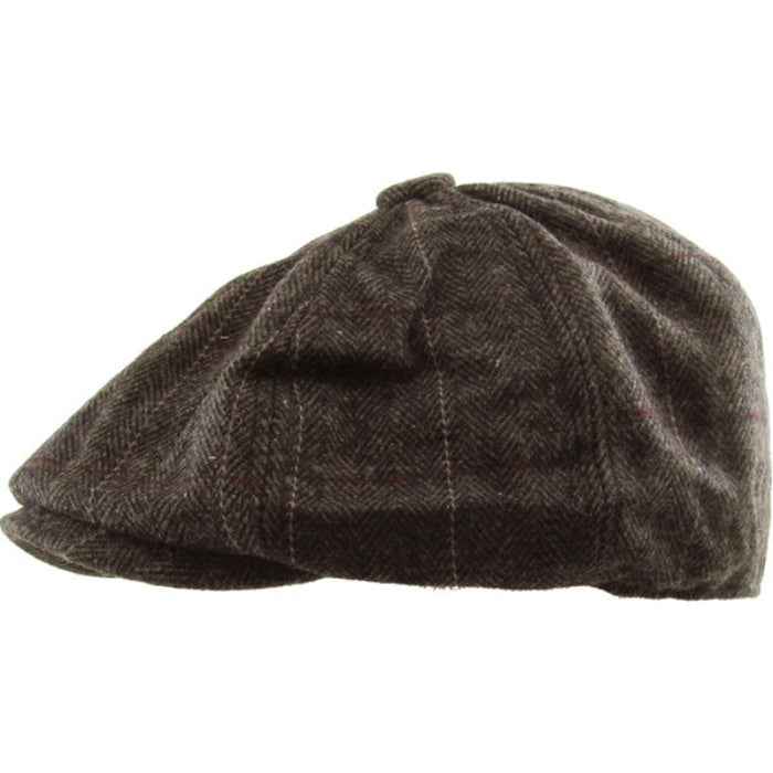 Brun Birmingham Herringbone Sixpence Floppy - Flat Cap fra Ethos hos The Prince Webshop