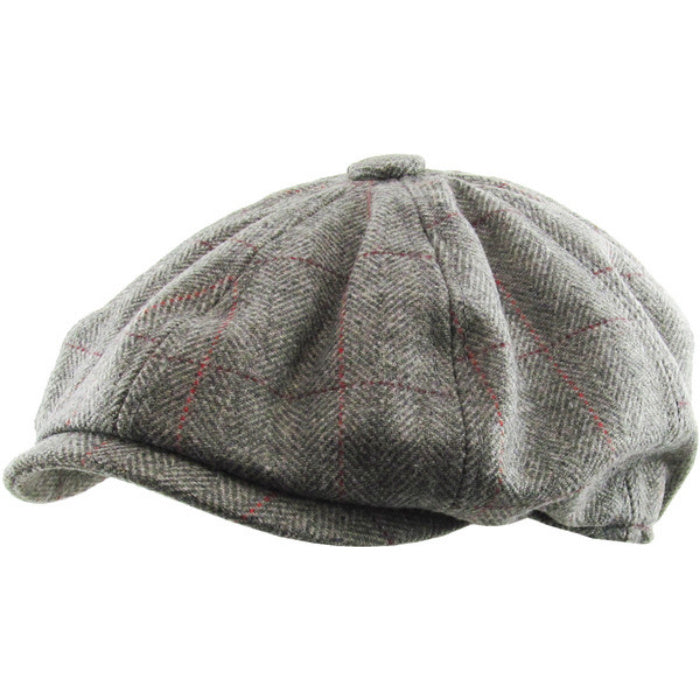 Grå Birmingham Herringbone Sixpence Floppy - Flat Cap fra Ethos hos The Prince Webshop