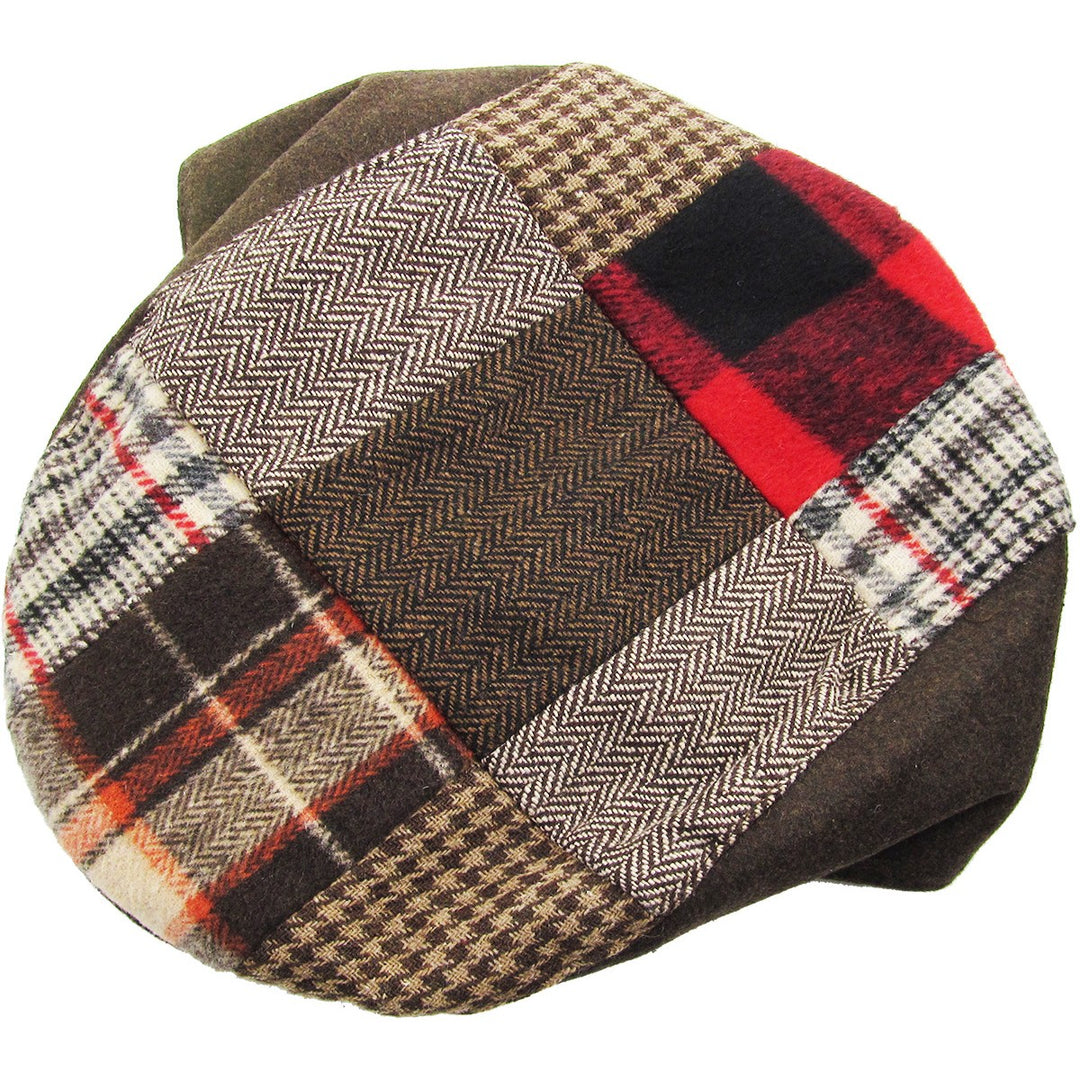 Ethos Patchwork Flat Cap Brown Plaid - Flat Cap fra Ethos hos The Prince Webshop