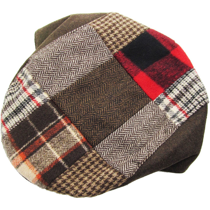 Ethos Patchwork Flat Cap Brown Plaid - Flat Cap fra Ethos hos The Prince Webshop