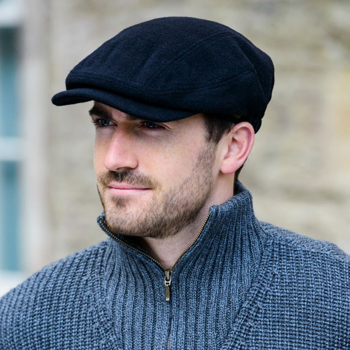 Mucros Tweed Black Kerry Flat Cap - Flat Cap fra Mucros Weavers Killarney hos The Prince Webshop