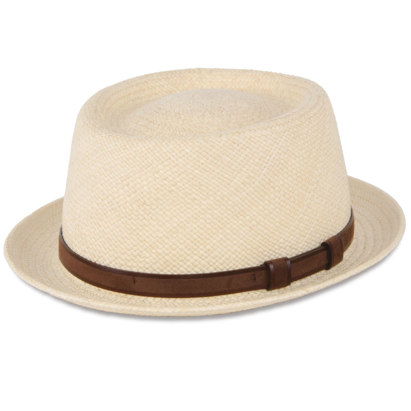 MJM LEO Porkpie Panama Hat - Stråhat Natural - Hat fra MJM Hats hos The Prince Webshop