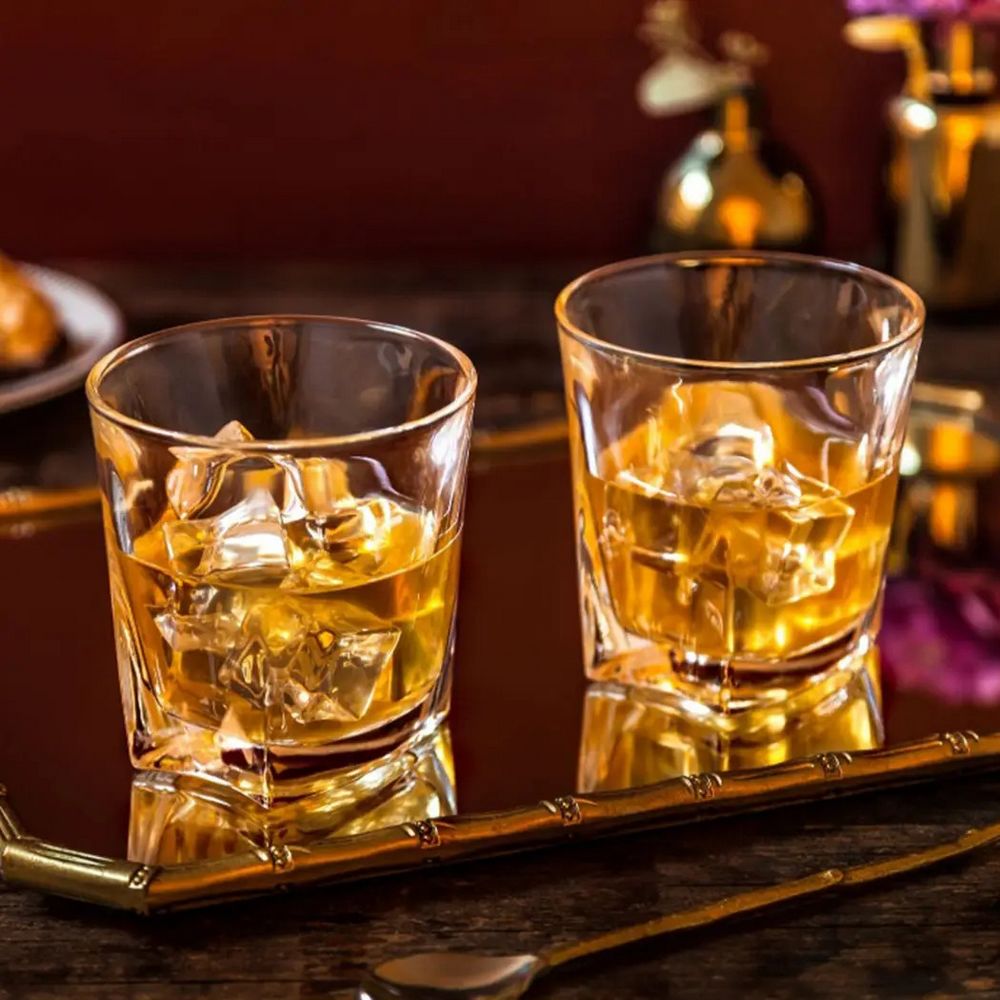 Luna Crystal Whiskey Glasses - Sæt af 2 Whisky Glas - Whiskey Glas fra JoyJolt USA hos The Prince Webshop