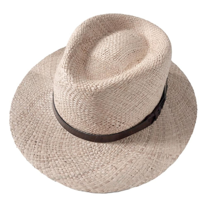 MJM Milas Panama Hat - Natur med Læder - Hat fra MJM Hats hos The Prince Webshop