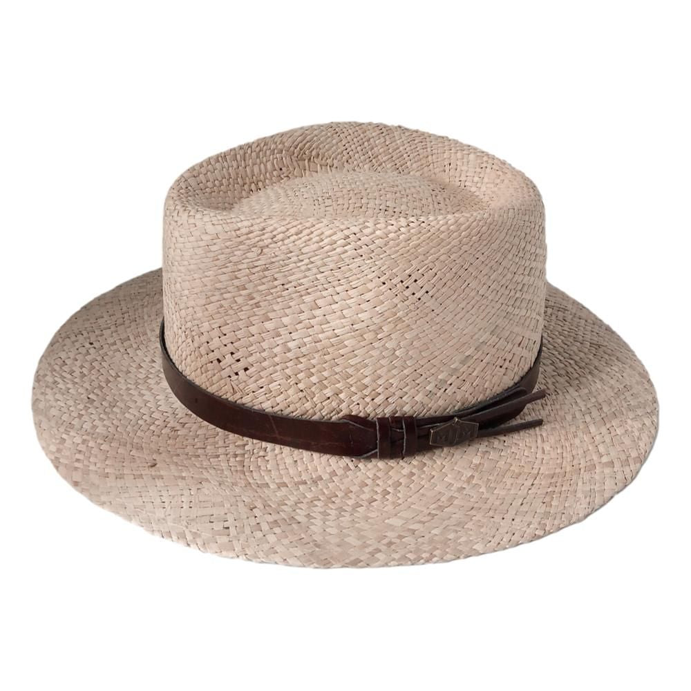 MJM Milas Panama Hat - Natur med Læder - Hat fra MJM Hats hos The Prince Webshop
