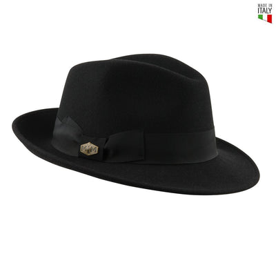 MJM Style Uld Filt Hat Sort - Waterproof & Crushable - Fedora Hat fra MJM Hats hos The Prince Webshop