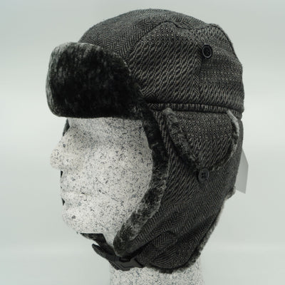 MJM Trapper Hue Wool Mix/Faux Fur Black Frost - Hue fra MJM Hats hos The Prince Webshop