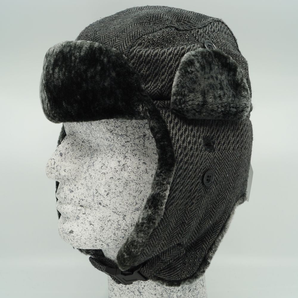 MJM Trapper Hue Wool Mix/Faux Fur Black Frost - Hue fra MJM Hats hos The Prince Webshop