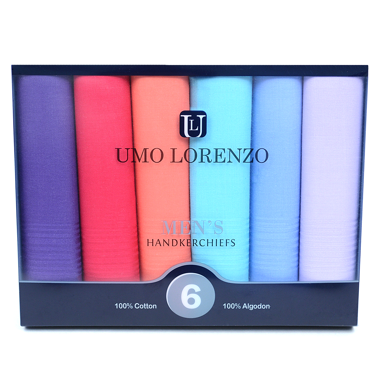 6 stk. Lommetørklæder i 100% Bomuld - Fancy Farver - Lommetørklæde fra Umo Lorenzo hos The Prince Webshop