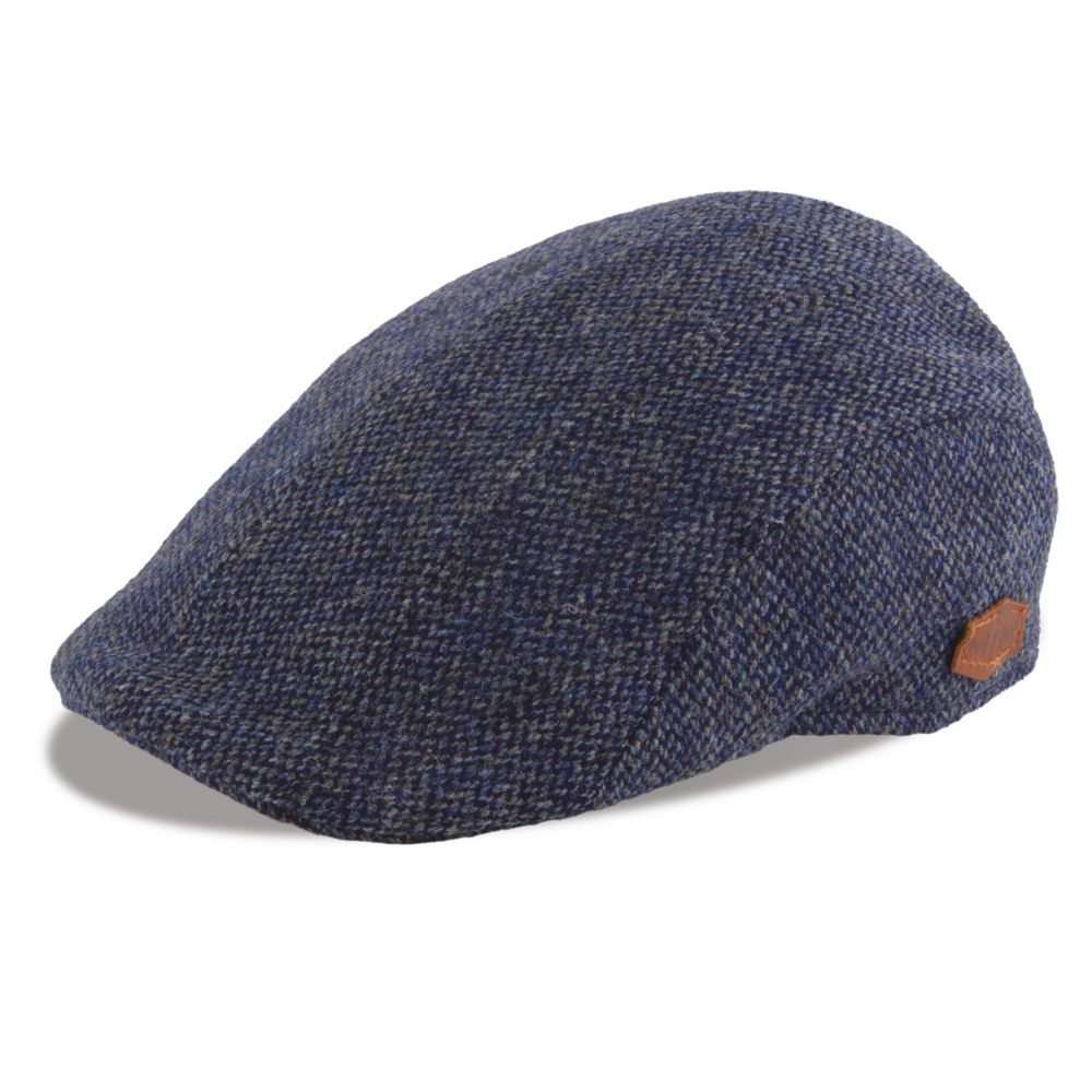 MJM Maddy Blue Virgin Wool Flat Cap - Blå Sixpence - Flat Cap fra MJM Hats hos The Prince Webshop