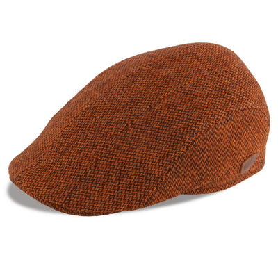 MJM Maddy Orange Virgin Wool Flat Cap - Orange Sixpence - Flat Cap fra MJM Hats hos The Prince Webshop