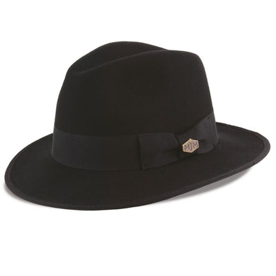 MJM MAUK Sort Uld Filt Hat - Waterproof & Crushable - Fedora Hat fra MJM Hats hos The Prince Webshop