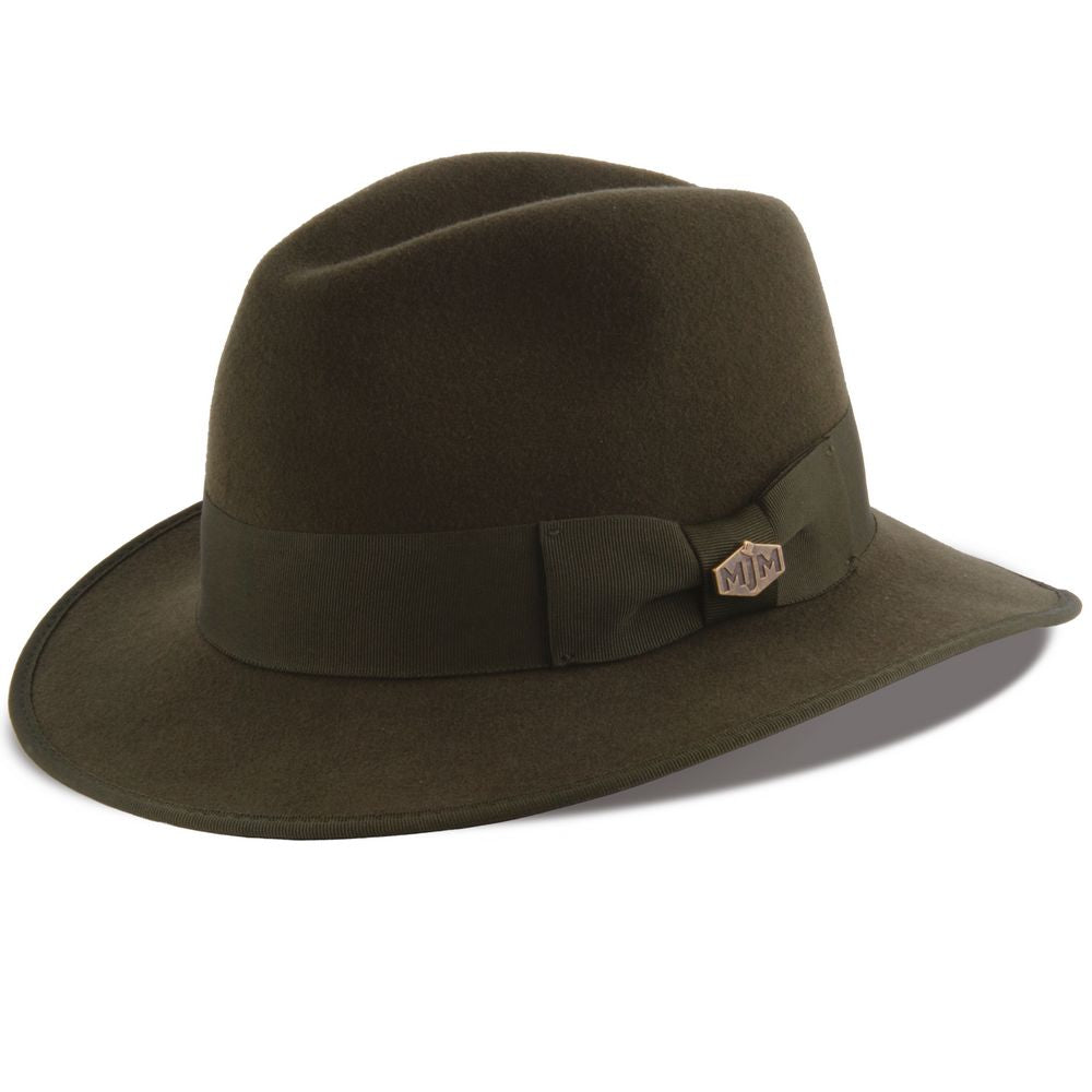 MJM MAUK Olive Uld Filt Hat - Waterproof & Crushable - Fedora Hat fra MJM Hats hos The Prince Webshop